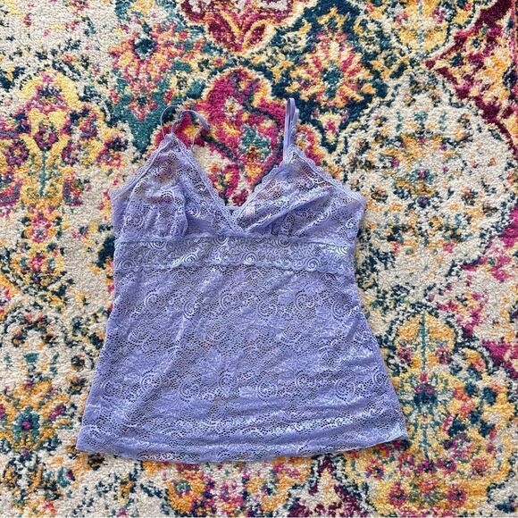 y2k coquette purple mauve lace cami  top - Picture 1 of 2